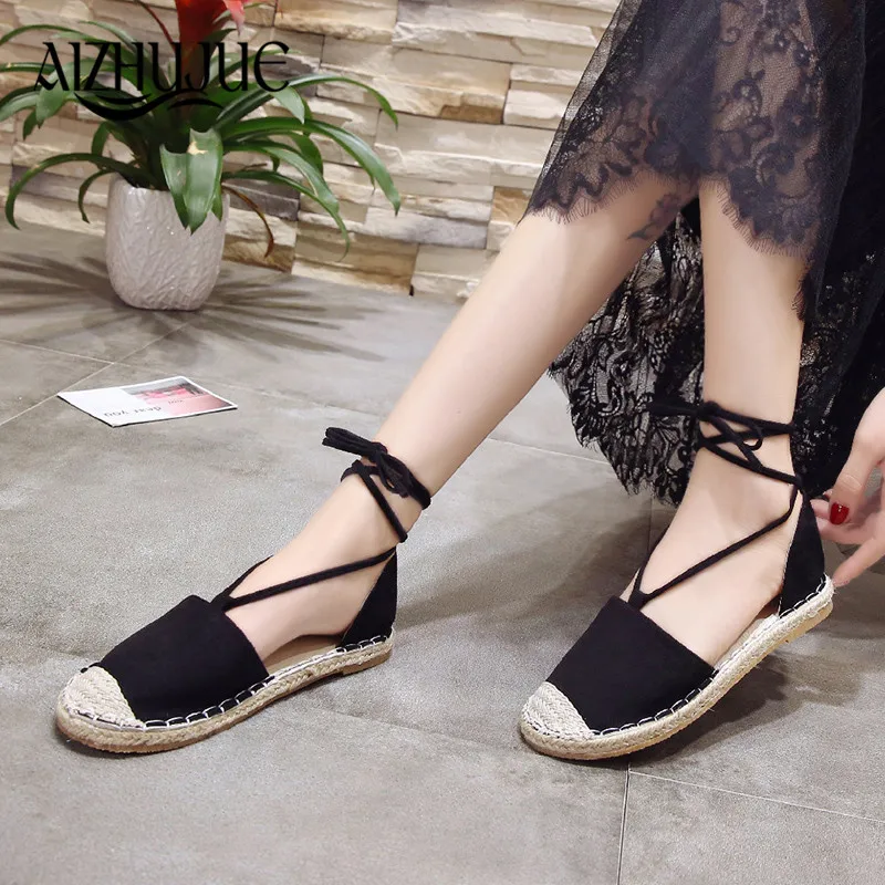 FAMIAO Canvas Espadrille Women Flats causal round Ankle Strap Hemp Bottom Fisherman Shoes For 2018 lace up Women Loafers цена FAMIAO Canvas Espadrille Women Flats causal round Ankle Strap Hemp Bottom Fisherman Shoes For 2018 lace up Women Loafers цены онлайн