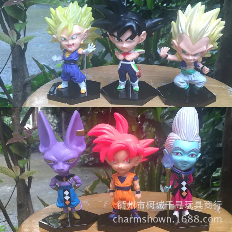6 шт./компл. Dragon Ball Z битва богов сын Goku vegeta Birusu Uisu фигурка Gotenks из ПВХ Цифры брелок кулон коллекционные игрушки