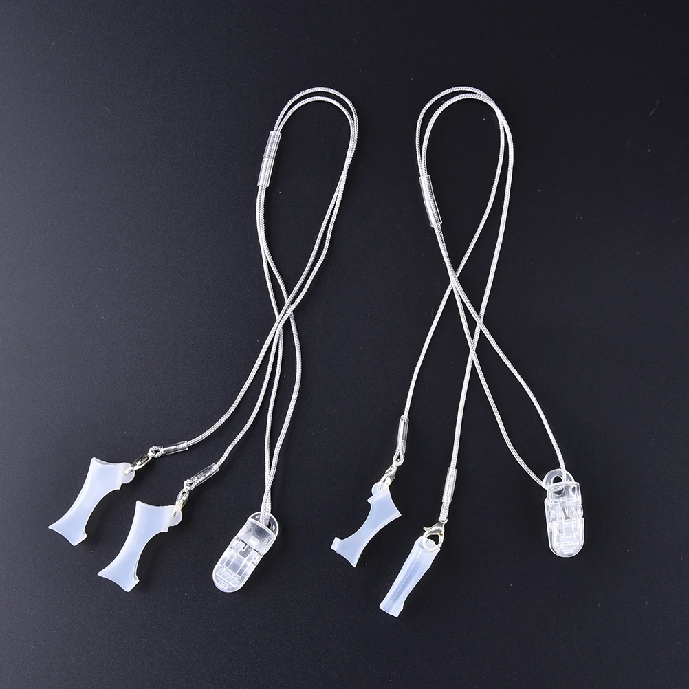 

1 Pair (Clip+Rope) Silicone Sleeves Cover For Protective Holder Protector BTE Hearing Aids Clip Clamps