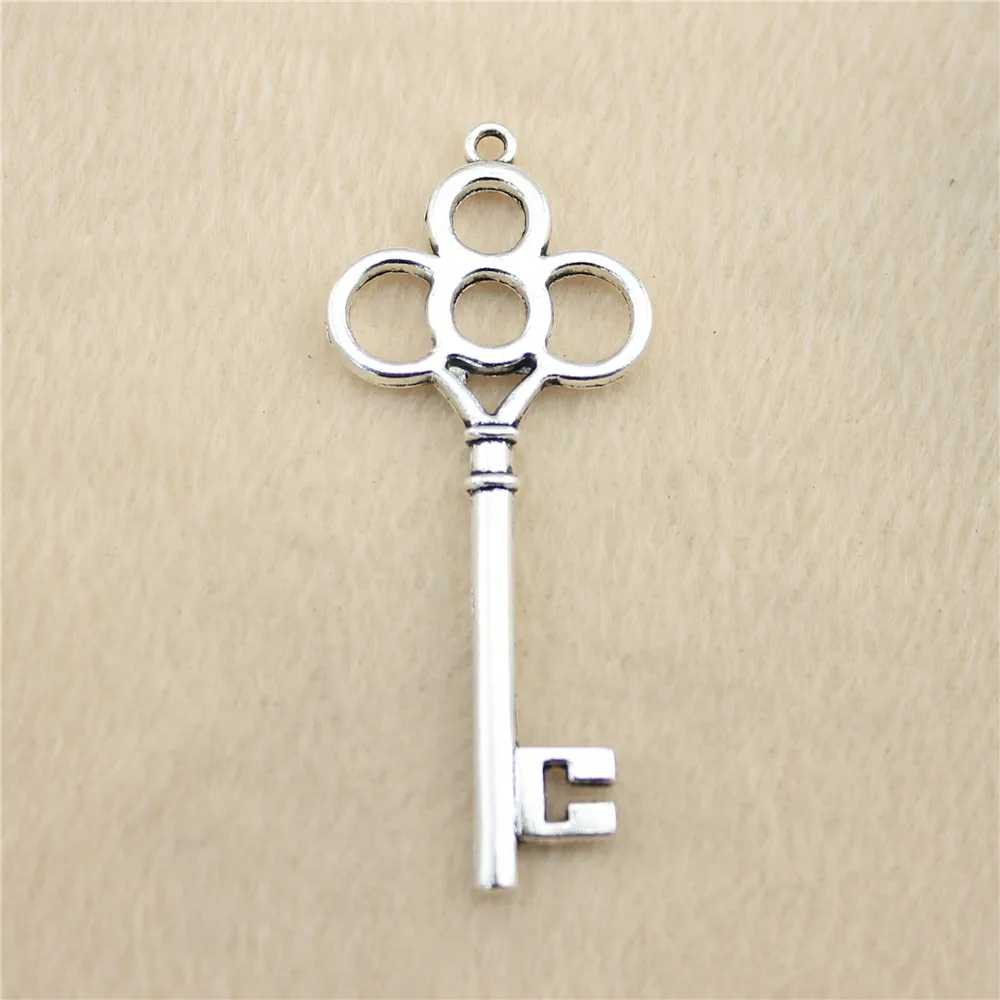 

11pcs/lot 67mm ancient silver Key charm Pendants DIY jewelry for bracelet necklace earring