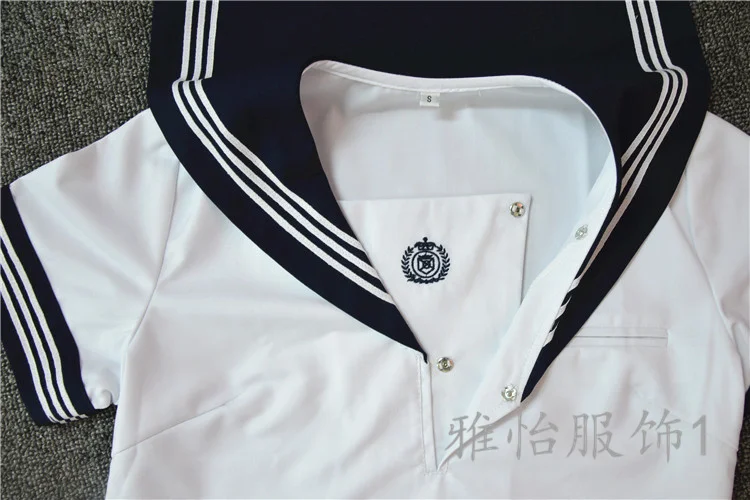 Женский летний японский JK комплект школьной формы: рубашка с короткими рукавами и матросским воротником+ плиссированная мини-юбка+ бант