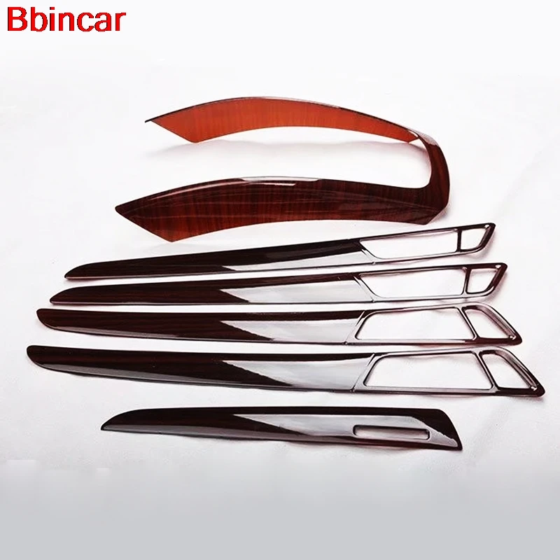 

Bbincar Interior Accessories ABS Plastic Wood Paint Front Gear Shif Panel Frame 4 Door Handle Trim For Audi Q5 2013-2016