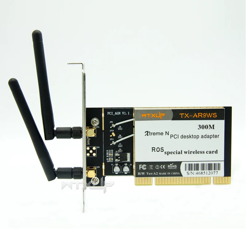 Atheros AR9223 PCI 300M 802.11b/g/n беспроводной WiFi сетевой адаптер для рабочего стола 2 антенны