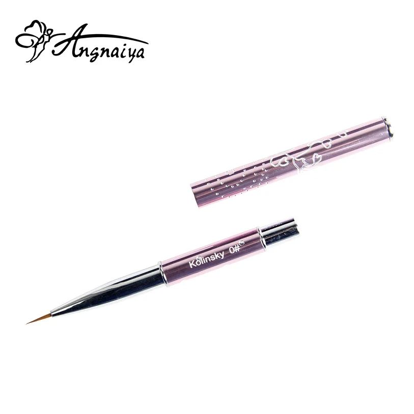 

ANGNYA Pull line UV Gel Pen Metal Crystal Acrylic Nail Brush Painting Nail Tool Fashion Kolinsky Sable Brushes for Manicure S018