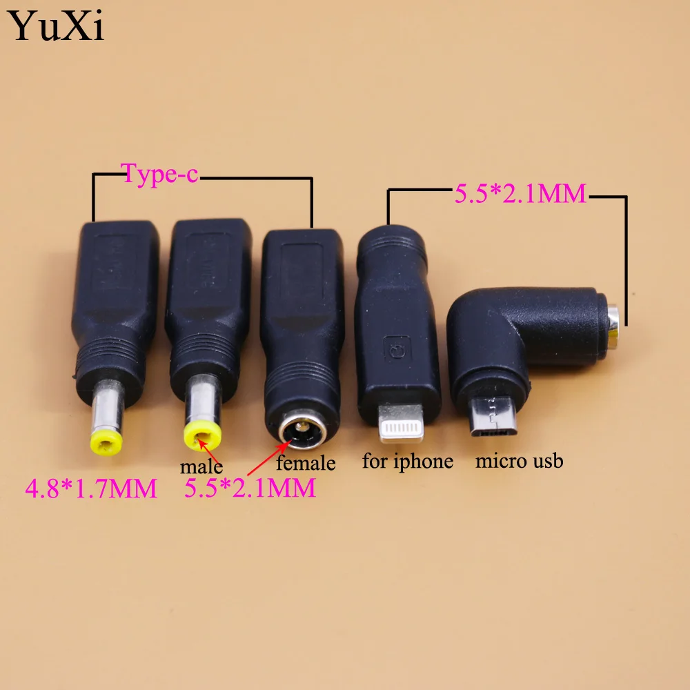 Разъем питания постоянного тока 5 5*2 1 мм USB Type c * 2 мм/4 8*1 7 и Micro для iphone штепсельная