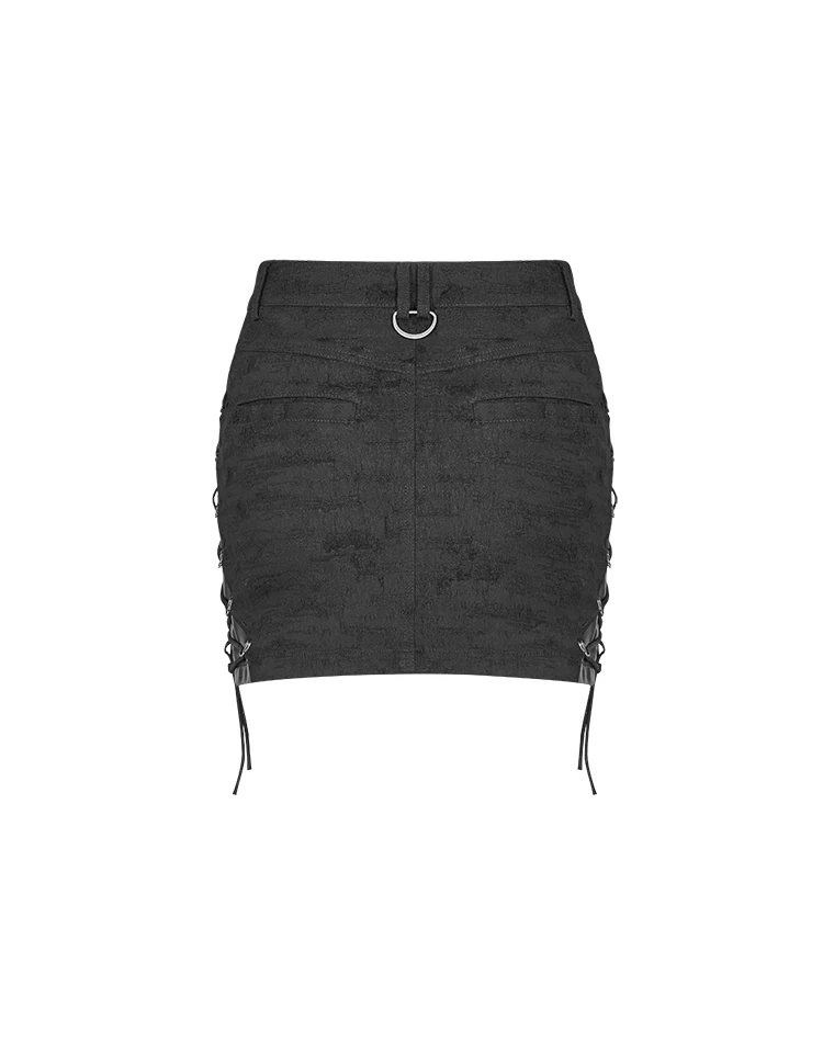 Женская уличная юбка в стиле панк-рок, летняя модная мини-юбка в готическом стиле на шнуровке