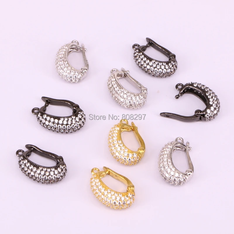 

Wholesale 15Pcs Mix Color Micro Pave CZ Pendant Bails, Clasps, Jewelry Findings