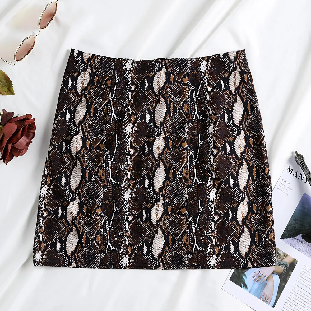 ZAFUL Горячие Юбки Женские Летние Середины Талии Сексуальное Print Bodycon Юбка Молния