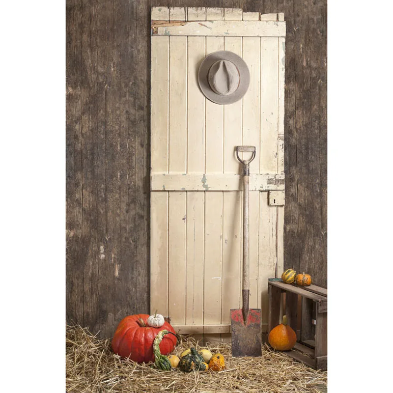 

Vinyl Photography Background Farmyard Wooden Door Children Backdrops for Photo Studio ZH-4