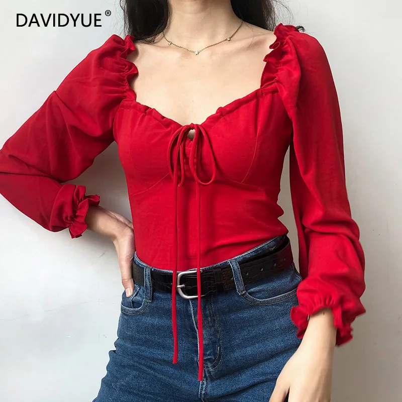 

Summer casual shirts womens tops and blouses vintage kawaii blouse ruched elastic puff sleeve off shoulder top korean fashion