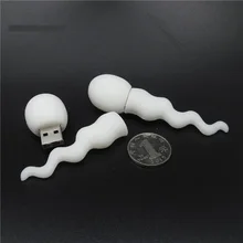 Мультфильм Крутой сперматозоидальный накопитель флеш-диск USB 2,0 диск Белый Головастик Мини компьютер подарок карта памяти 4 ГБ 8 ГБ 16 ГБ 32 ГБ