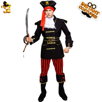 

Halloween Party Men's Pirate Costume Fancy Dress Gentlemen Pirate Caribbean Outfits Costumes for Carnival Party