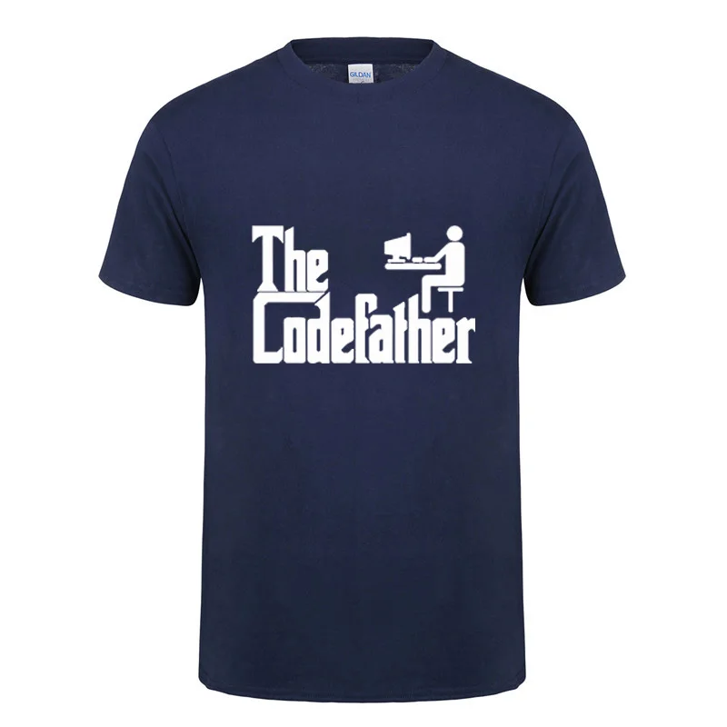 Футболка Codefather, подарок на день отца, забавный подарок на день рождения для папы, мужчин, Программист-фанат, программирование, с круглым вырезом, хлопковая футболка - Цвет: Тёмно-синий