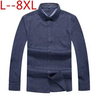 

PLUS 10XL 8XL 6XL 5XL Striped Mens Shirts Classic Long Sleeve Casual Shirt For Men Loose Fit Male Social Business Dress Shirt