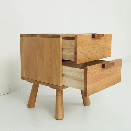 Тумбочки, мебель для дома, сплошная деревянная прикроватная тумбочка с двумя ящиками, шкафчик для хранения в спальню 40*40*55 см