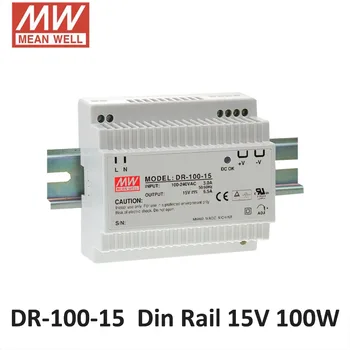 

Genuine Meanwell DR-100-15 AC/DC Single Output 100W 15V 6.5A Industrial DIN Rail Power Supply 15V Switching Power Supply Driver