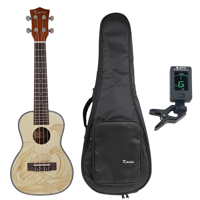 Kmise концертная Гавайская гитара Ukelele Uke Sapele 23 дюймов 18 ладов 4 струны Гавайская акустическая гитара с Gig Bag тюнер