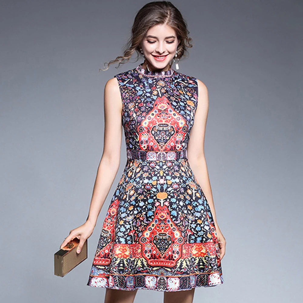 Осеннее винтажное короткое платье на бретелях с цветочным принтом в стиле ретро, женские вечерние мини-платья без рукавов в стиле ампир, vestidos mujer