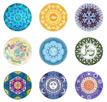 

Hot sale 5pcs16mm20mm25mm Abstract Mandala Art Handmade Photo Glass Drop Style Cabochons Jewelry Accessories