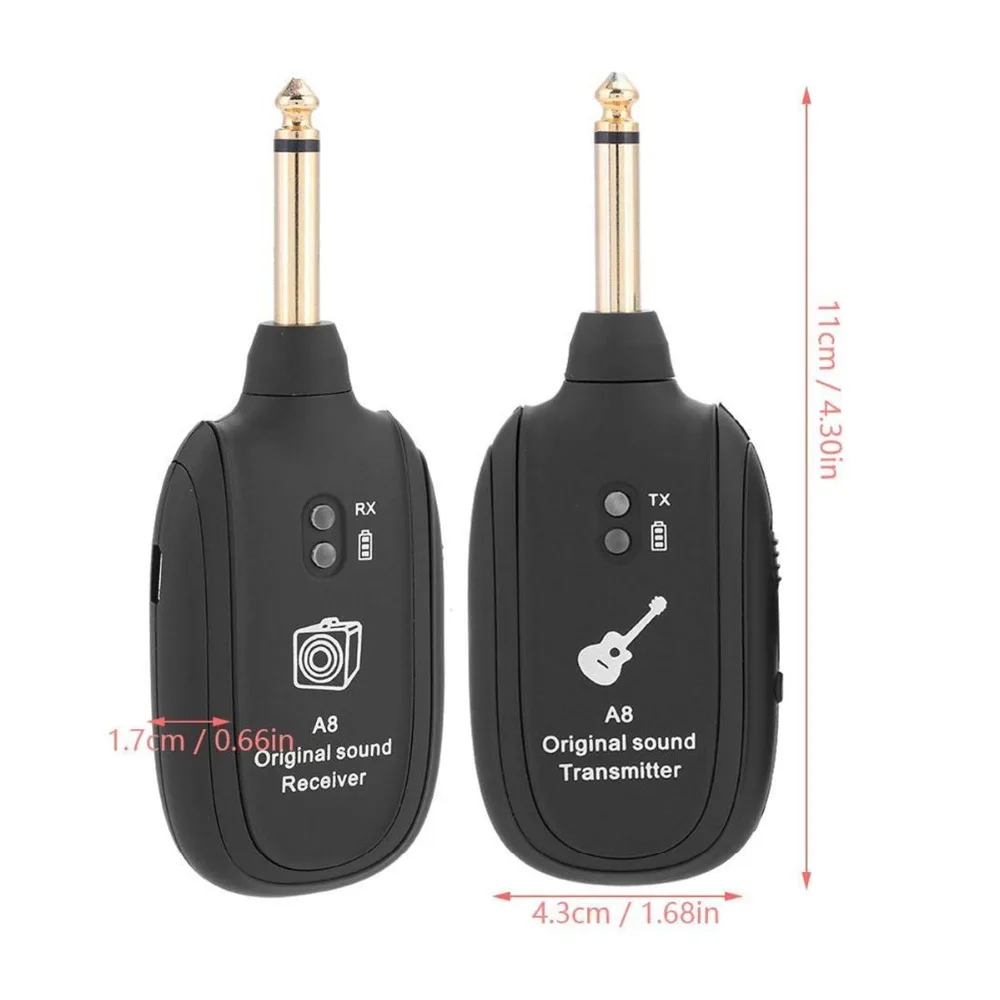 SOONHUA UHF Беспроводной гитарный приемник передатчик с портом Micro USB для зарядки