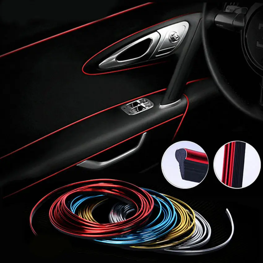 

5M Car DIY Interior Decor Door Sticker Moulding Styling Strip Trim Decals Line