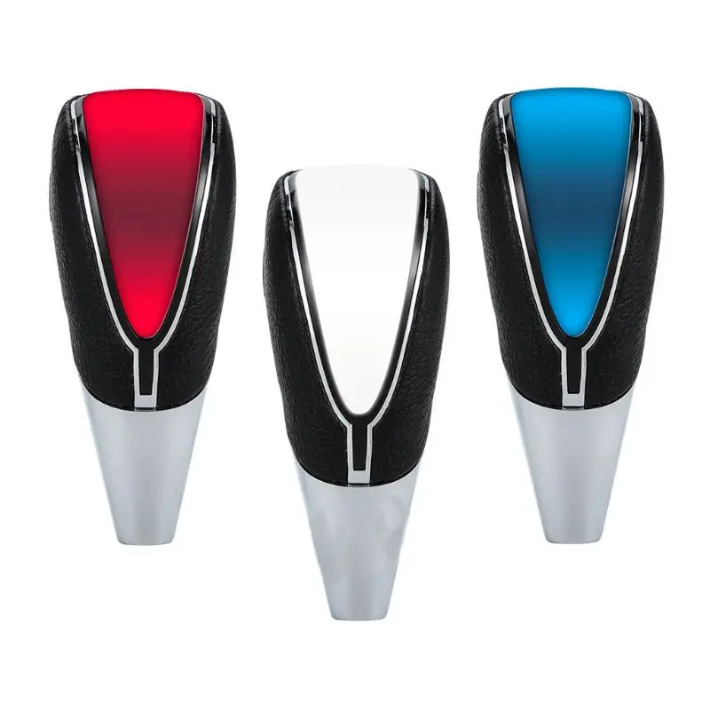 

Universal Touch Activated LED Light Car Gear Shift Knob Leather Shift Lever Knob with Charger & USB Cable Multi-color