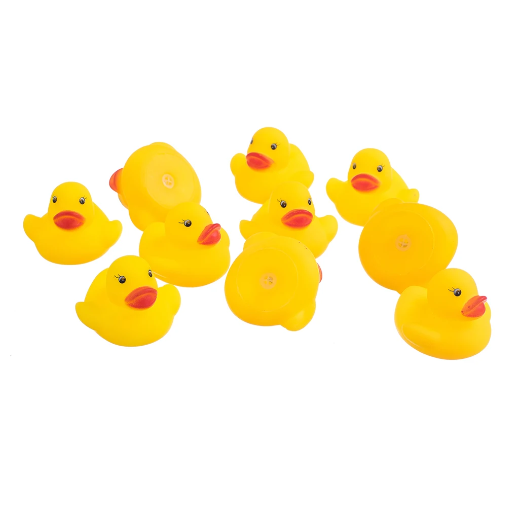 10 Pieces Yellow Baby Children Kids Toddler Bathing Bath Time Swimming Pool Toys Cute Rubber Squeaky Duck Ducky