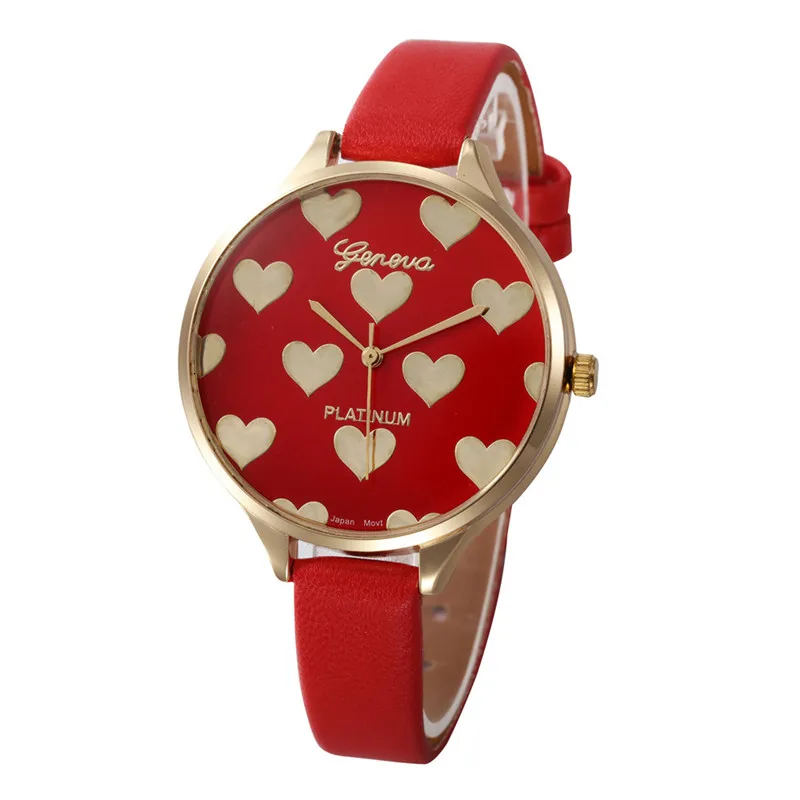 Montre Femme брендовые Женевские часы модные женские повседневные часы из искусственной кожи Кварцевые аналоговые наручные часы женские Relojes - Цвет: 8