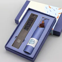 1 шт. старинная рифма полое стекло инкрустированное серебро шелк закладки стерлингового серебра черное дерево классический китайский стиль