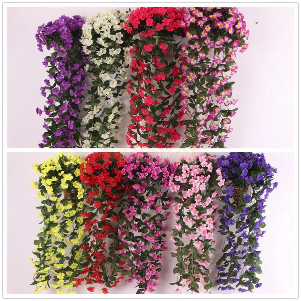 Artificial Silk Flower Violet Hanging Garland Wedding Party Wall Decor