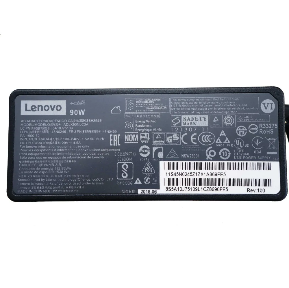 Оригинальный 90 Вт AC адаптер питания для Lenovo ThinkPad T460p E560p E470 E570 T470p зарядное