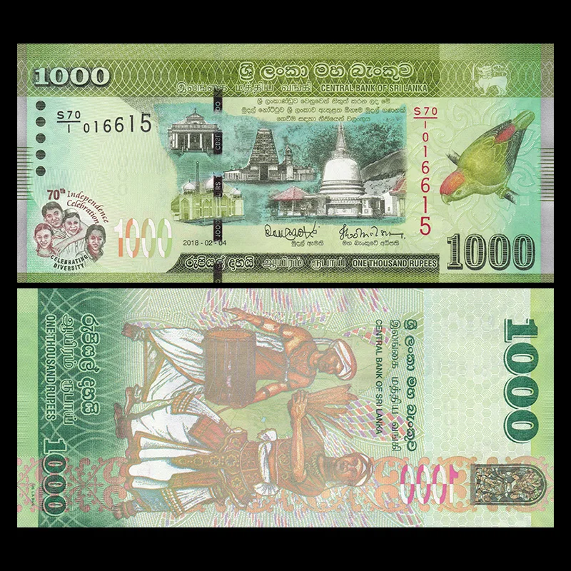 

Sri Lanka 1000 Rupees, 2018, P-NEW, 70th COMM. UNC, Collection, Gift, Asian Genuine, Original Paper Notes