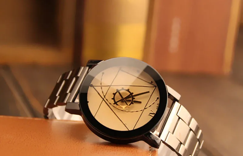 Модные часы из нержавеющей стали мужские Кварцевые аналоговые наручные часы мужские Часы наручные вечерние бизнес-часы gif для мужчин b