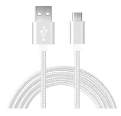 Micro USB кабель для синхронизации данных и зарядки для Wiko Freddy, U Feel Fab, U Feel Prime, Jerry, K-Kool, Robby, Sunny, Lenny 3, TOMMEE - Цвет: Серебристый