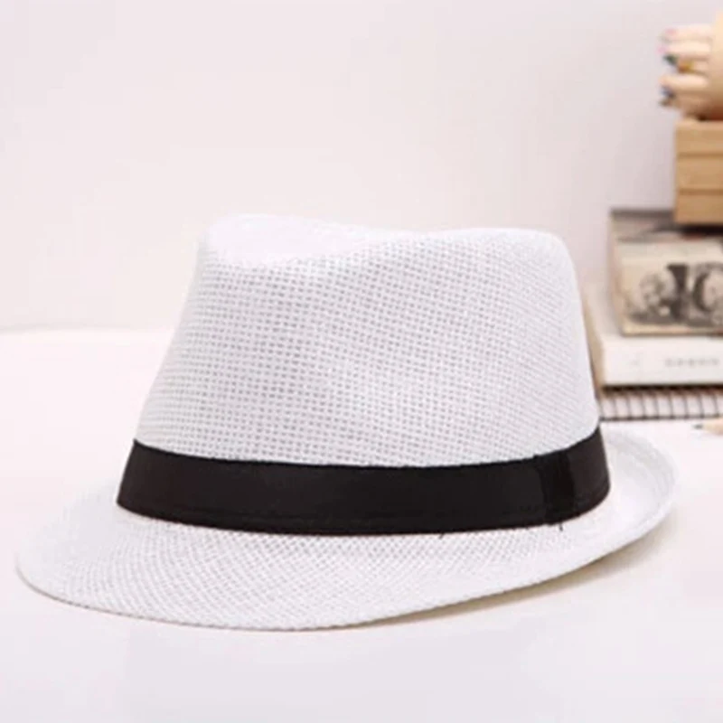 Summer Jazz Straw Hat Women Men Panama Cowboy Trilby Visor Cap Male British  Gangster Caps Female Beach Sun Hats CP0190 (5)