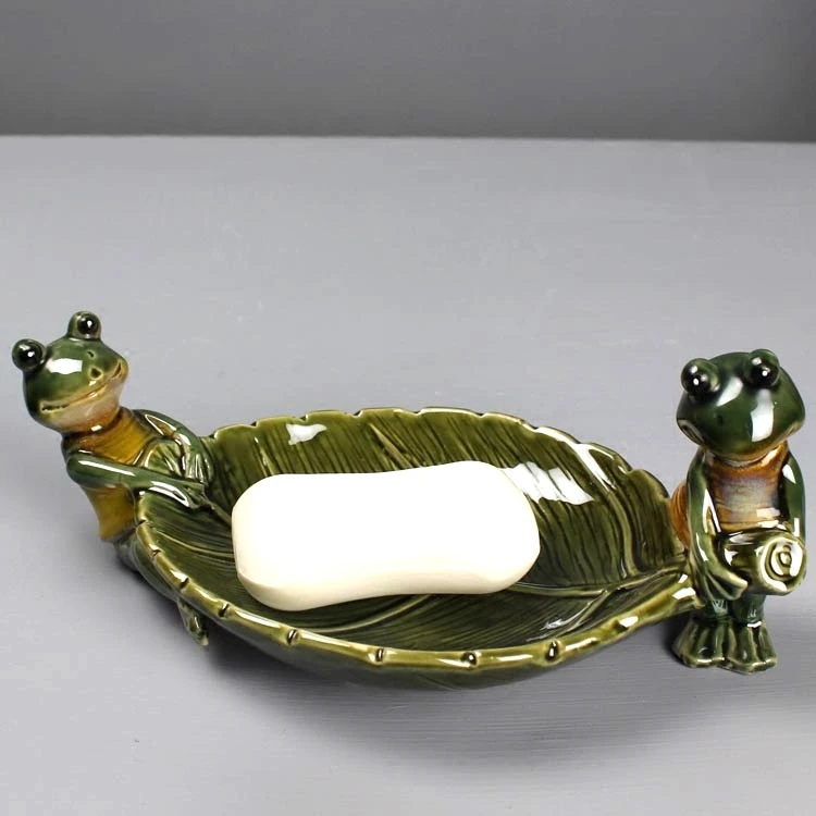 Buy Funny Porcelain Frog Figurine Soap Dish Decorative