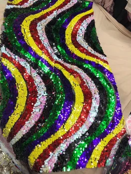 

ZH18112806 Embroidery African Net Lace Fabric Nigerian French Embroidered Lace fabric with sequins