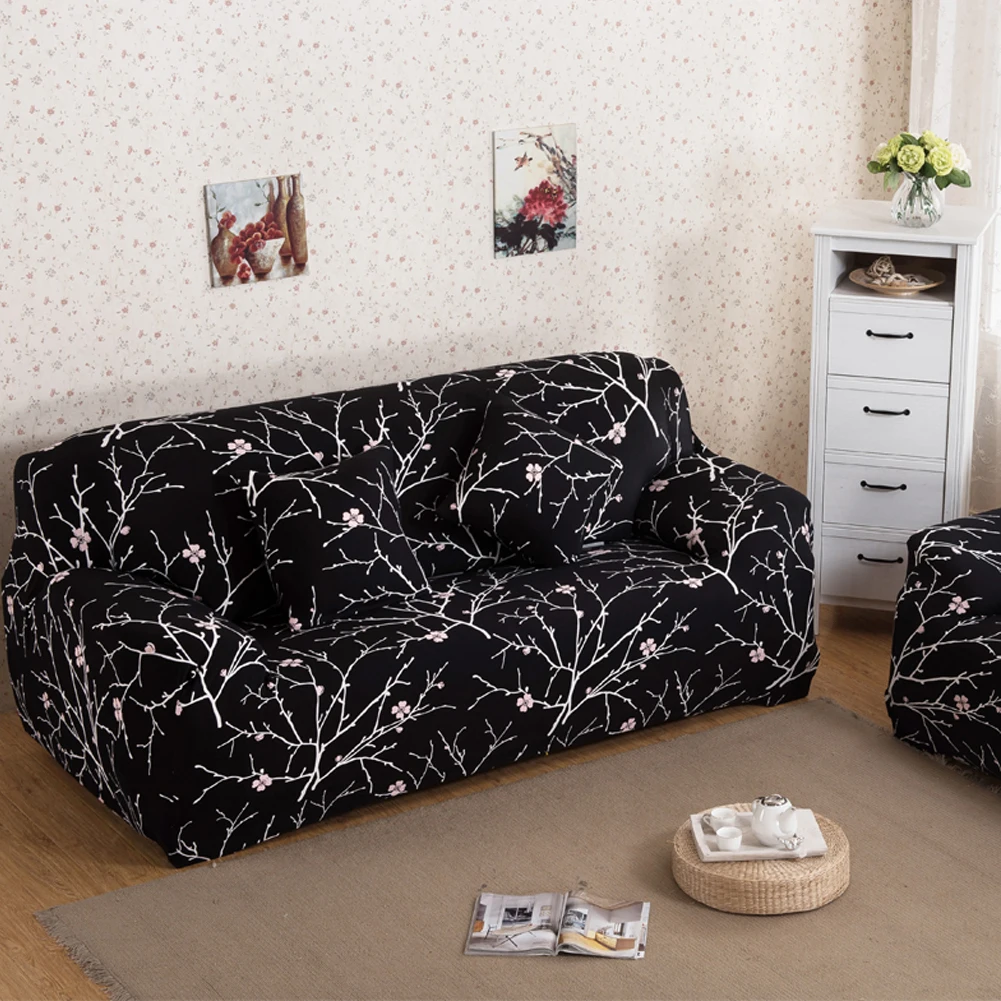 

Slipcovers Stretch Chaise Sofa Cover Elasticity Flexible Printed Couch Sectional Armchair Covers Single/Two/Three/Four-seater