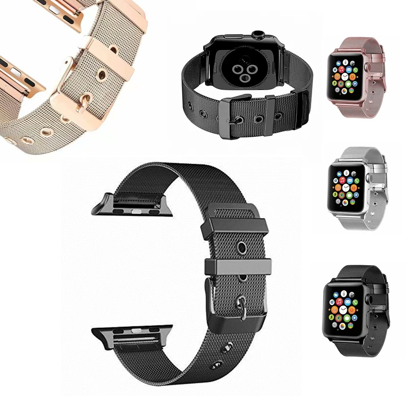 

Milanese Loop Stainless Steel For iWatch Band Watchband for Apple Watch Series 4 3 2 1 Classic Buckle 44mm 42mm 40mm 38mm Strap