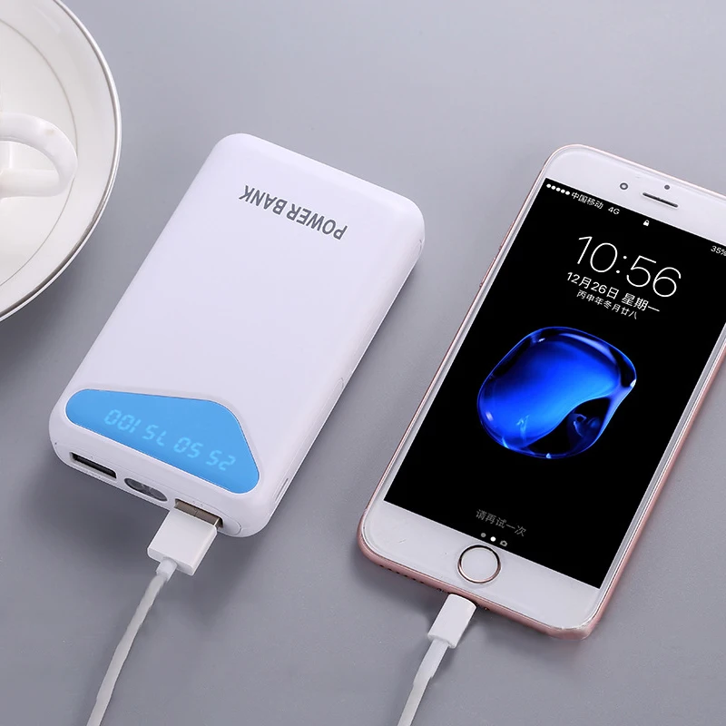 NEW power bank 10000mAh Dual USB interface With light Power Bank Portable Charger pover bank For xiaomi For iPhone 8/6/5/plus