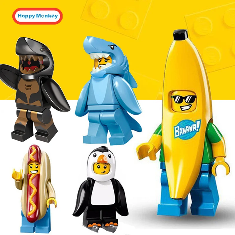 

Single Sale Brick Figures Banana guy Sausage man Medusa Building Blocks Compatible With LegoINGly TOYS Ninjago Super Hero bk3638