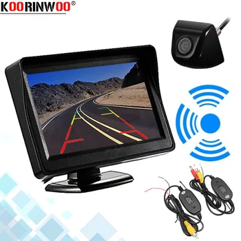 

Koorinwoo Wireless Parking 4.3Inch functional LCD Monitor Screen Suction top Wide Angle Accessories IP68 Car Rear View Camera