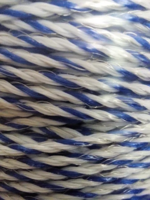 أبيض أزرق الكهربائية سياج الأسلاك polywire مع أسلاك الفولاذ حبل البولي لل حصان سلك المبارزة المبارزة الترا منخفضة المقاومة الساخن