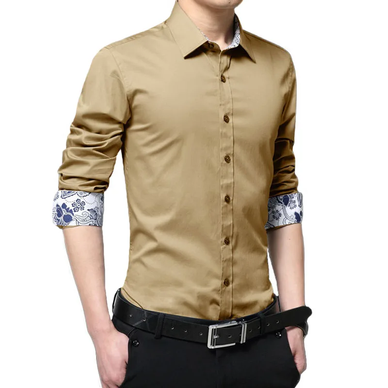 Men's Shirt Spring Autumn New Long Sleeve Slim Basic Base Cotton Men Work Business Formal Bottom Shirts Tops M-5XL | Мужская одежда