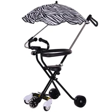 Трехколесная портативная детская коляска из углеродистой стали, складная детская коляска, трицикл для путешествий, ходунки для детей, ручная коляска