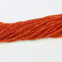 New orange red stone 2x4mm faceted abacus round loose beads new diy jewelry 15″ B577