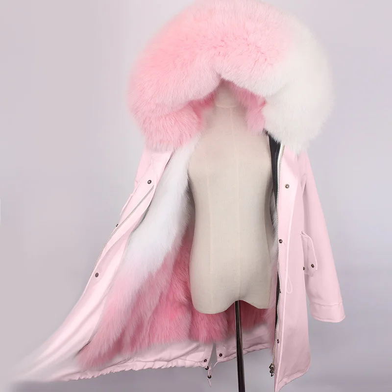 Manteau мужское зимнее большое натуральное роскошное пальто с градиентом лисы