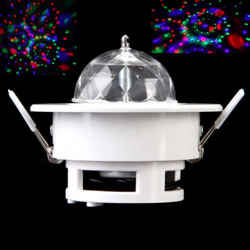 

Strobe Hooks stage Light 3W Full Color Led Voice-Activated Auto Rotating Rgb Ceiling Stage Light Ktv Bar Party Dj Disco Lamp