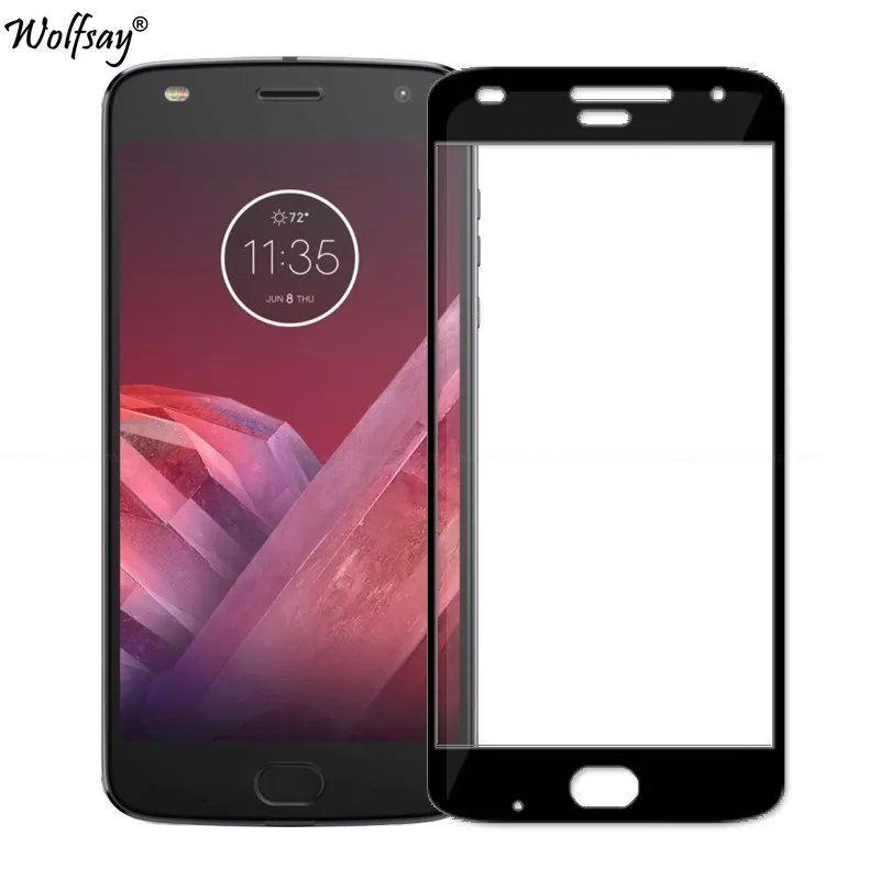 2pcs Glass For Motorola Moto Z2 Play Screen Protector Tempered for Full Cover Curved Edge Phone Film | Мобильные телефоны и