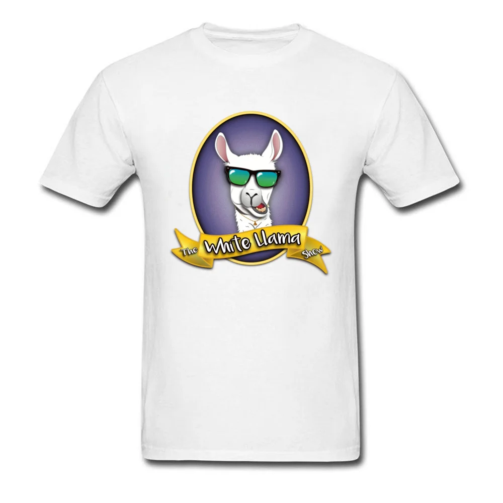 The White Llama Show T Shirt for Men Casual Autumn Tees Short Sleeve Funny Simple Style Clothing Shirt Crewneck 100% Cotton The White Llama Show white